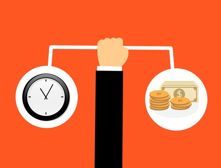time versus money scale graphic