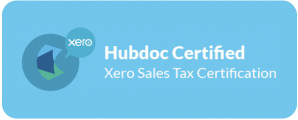 Hubdoc Certified Xero Sales Tax Certification badge
